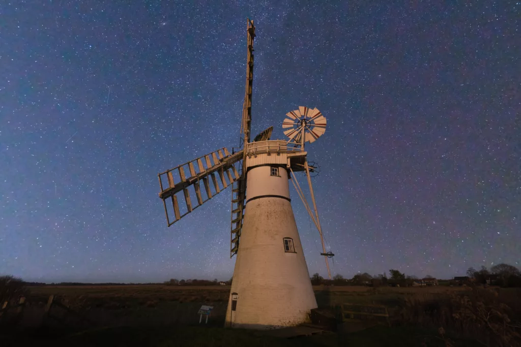 Thurne Mill at night