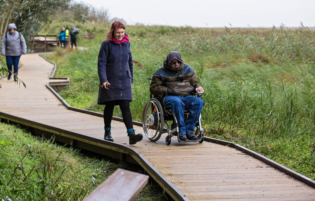 People using the new Brancaster boardwalk